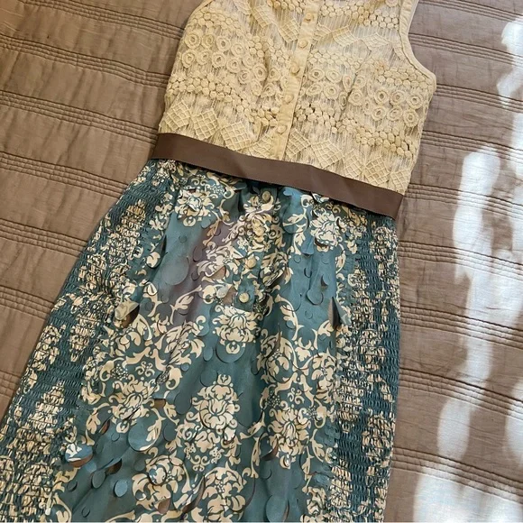 Byron Lars Cream Lace Fleur-De-Lys Sheath - Picture 6 of 7